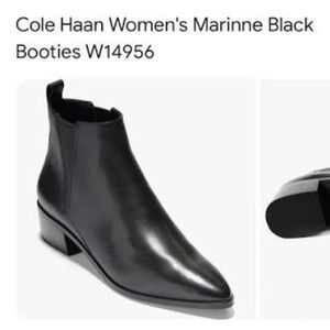 Cole Haan Pointed Toe Leather Ankle Booties